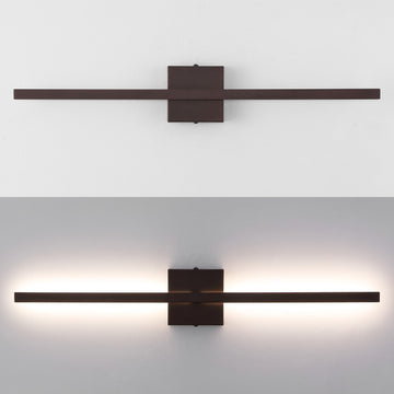 Vara 28" Modern Minimalist Indoor/Outdoor Metal 350-Degree Rotatable Dimmable Integrated LED Wall Sconce - JONATHAN Y